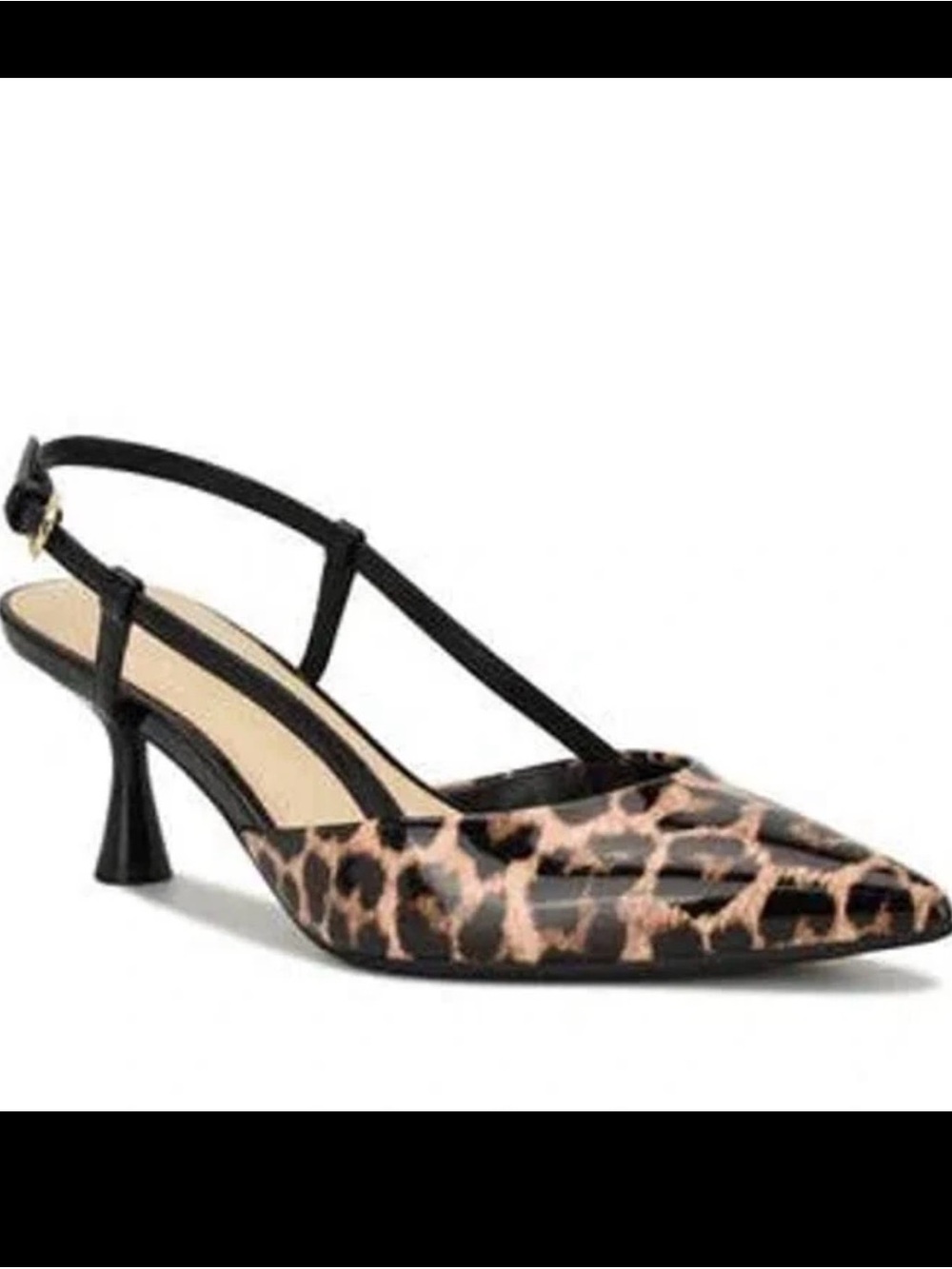 Nine West Leopard Print Slingback Kitten Heels